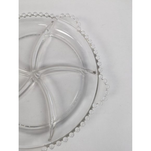 Imperial Glass Candlewick Clear 5 Part Divided Relish Dish 11" Vintage - Picture 3 of 7